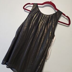 Forever 21 Black and Gold Striped Blouse